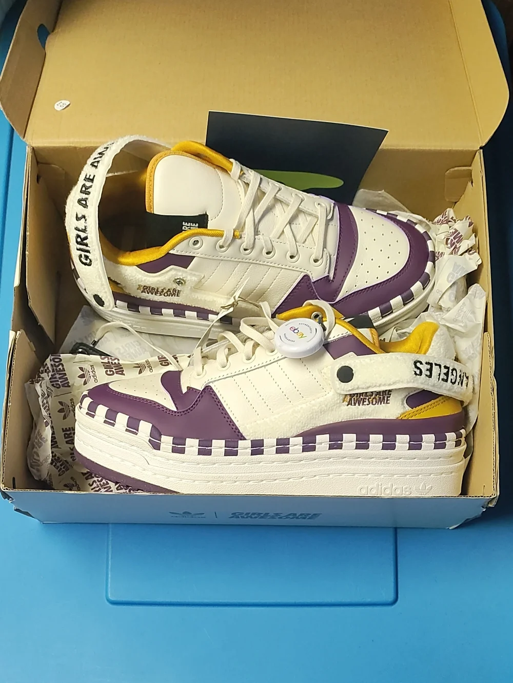 Adidas Girls Are Awesome Platform Sneakers - White & Purple